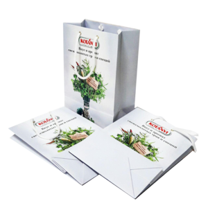 Печать бумажных пакетов с логотипом - офсетным способом в типографии Аква Арт Принт